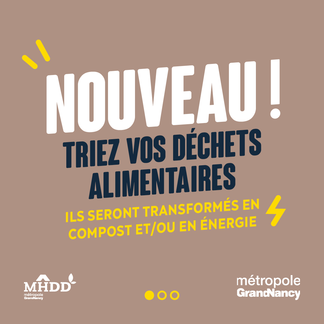 Nouveau ! Triez vos déchets alimentaires. Ils seront transformés en compost et/ou en énergie